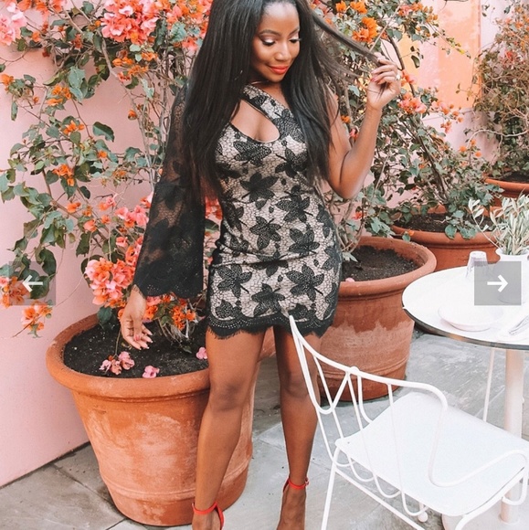 Final Sale!! Gorgeous shoulder lace mini dress - Picture 4 of 4